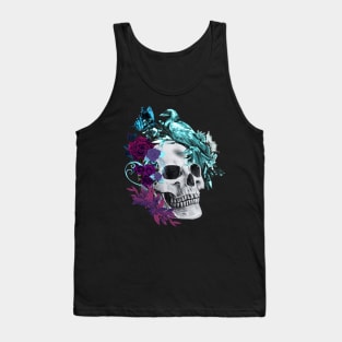 skull art with raven Tank Top